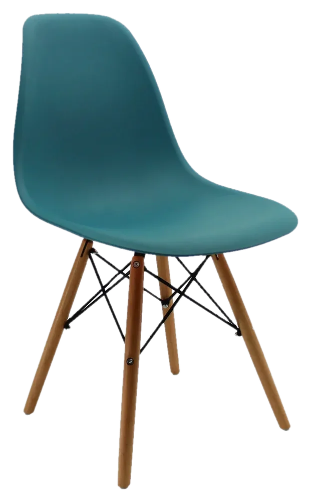 Silla DKR tipo Eames Azul petróleo
